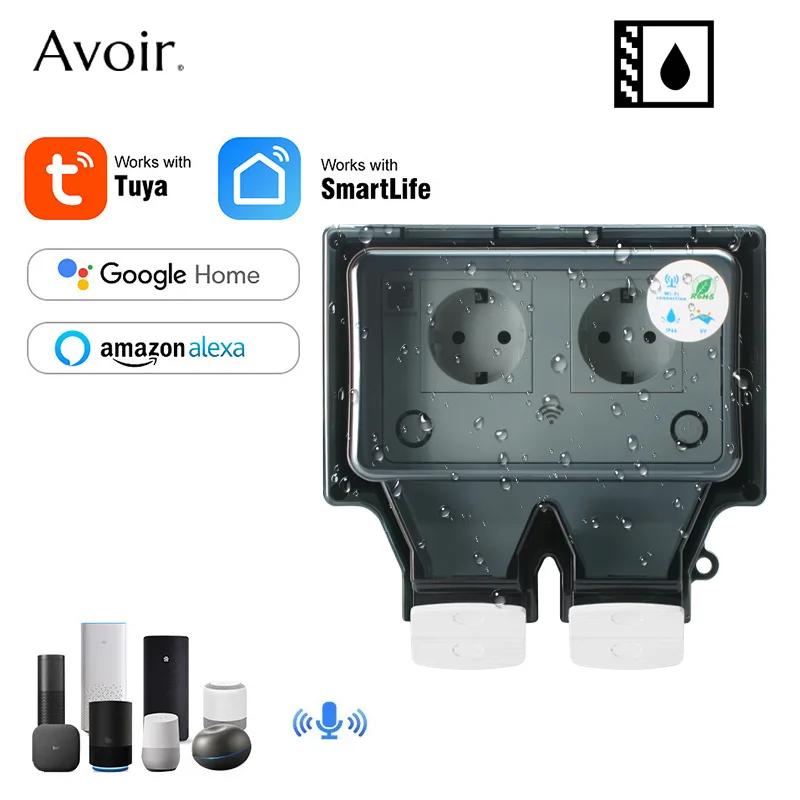 Outdoor Power Outlet Weatherproof - Prese elettriche a parete Avoir Tuya