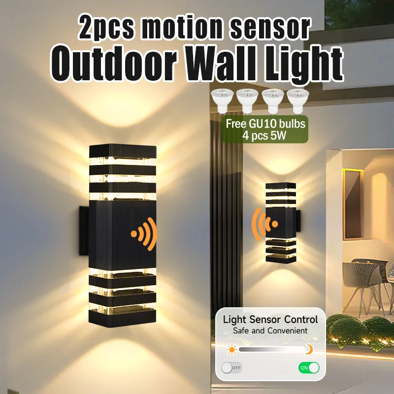 Outdoor Power Outlet Weatherproof - Lampada da Parete con Sensore di