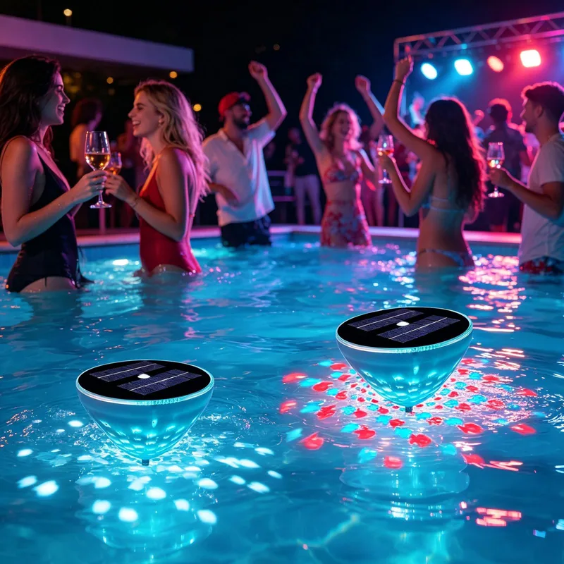 Outdoor Power For Hot Tub - Luci solari per piscina, 2 pezzi,