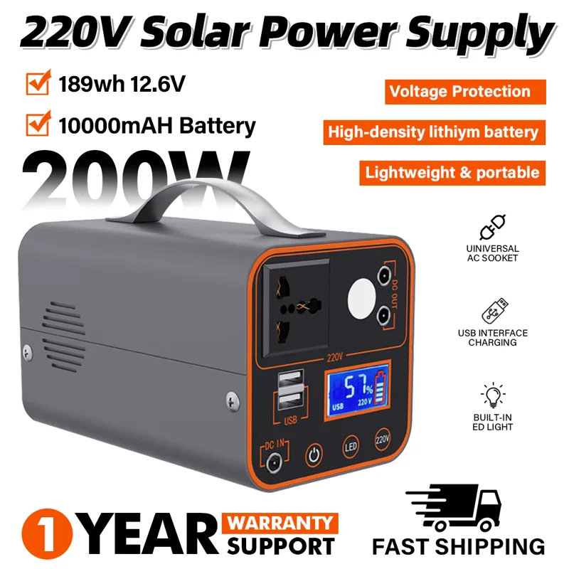 Outdoor Power Bank With Ac Outlet - Stazione di alimentazione portatile da 200W