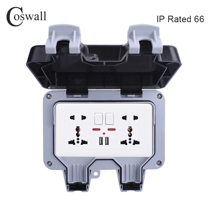 Outdoor Power Outlet Weatherproof - Presa a muro per scatola esterna