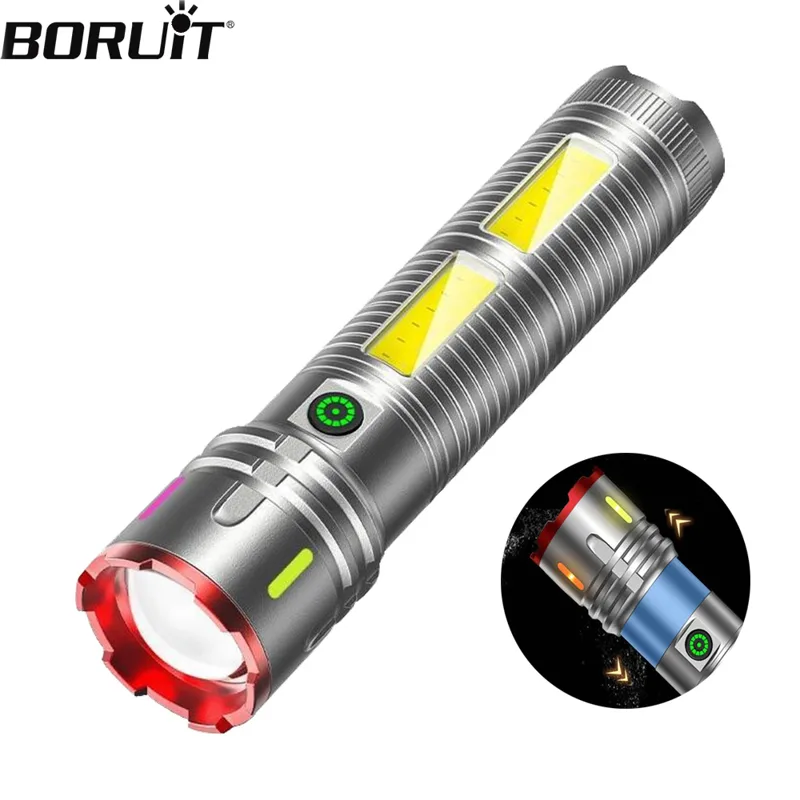 Outdoor Power Meter Bike - Torcia LED zoomabile BORUiT Torcia ricaricabile