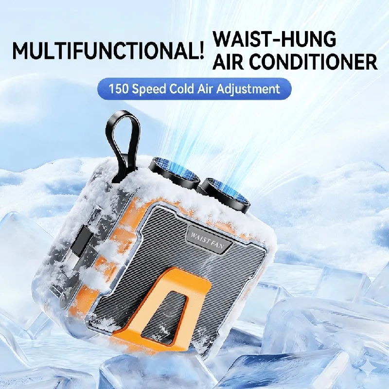 Outdoor Power Bank With Ac Outlet - Ventilatore portatile da indossare in vita,