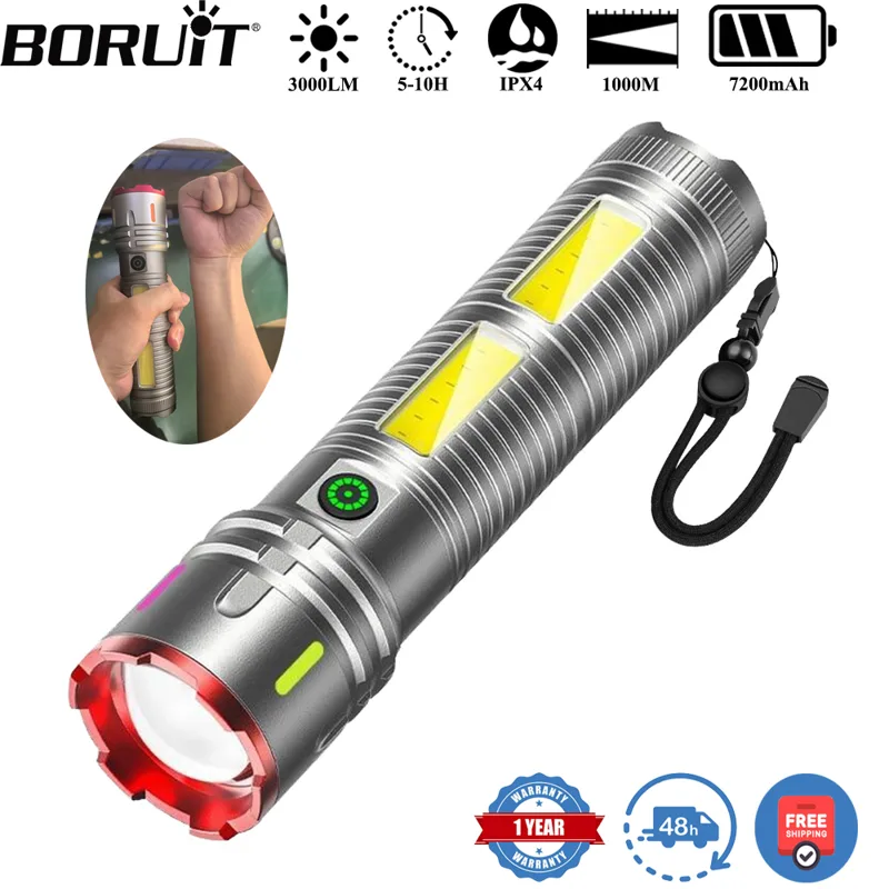 BORUiT 3000LM 1000M Torcia con - Outdoor Power Meter Bike recensione e prezzo