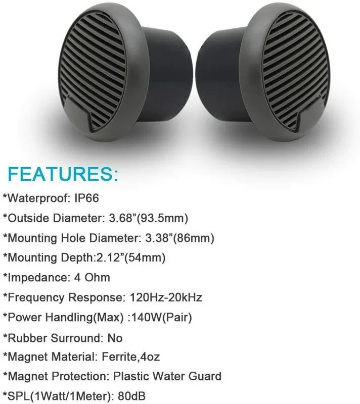Herdio 2PCS 3 '' Altoparlanti  - Outdoor Power For Hot Tub recensione e prezzo